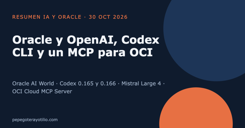 Portada del resumen IA y Oracle del 30 de octubre de 2026